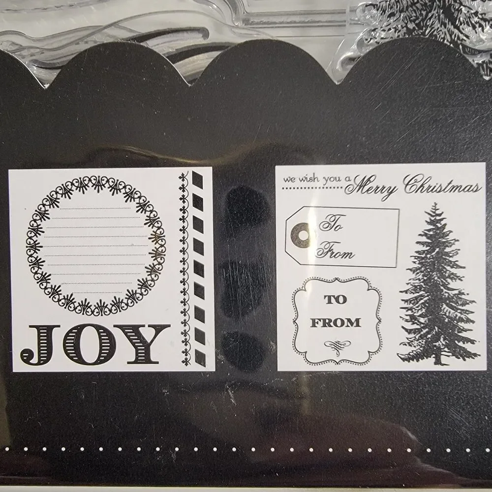 Me & My Big Ideas Holiday Clear Cling Stamps Kit Set of 16 Stamps NEW
